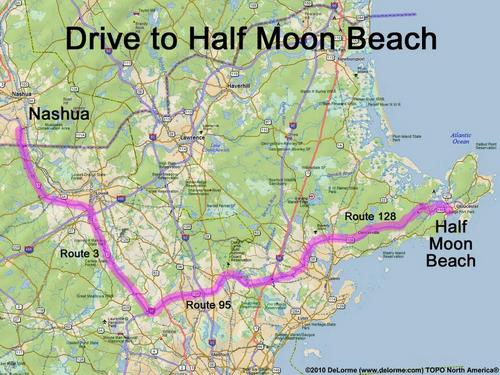 Half Moon Beach drive route