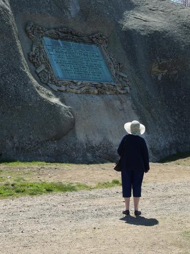 memorial plaque near Half Moon Beach at Gloucester in northeastern Massachusetts