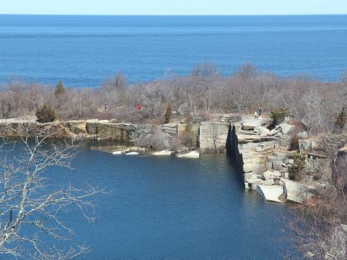 view from the lookout tower at Halibut Point State Park near Rockport in Massachusetts
