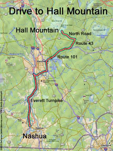 Hall Mountain drive route