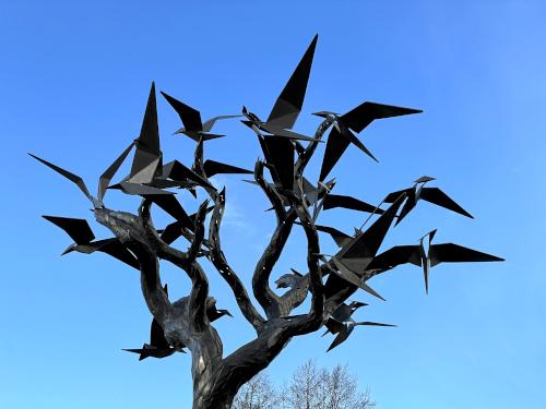 tree sculpture in Ipswich near Hamlin Reservation in northeast Massachusetts
