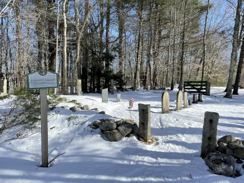 Hammond Cemetery in January at Hammond Nature Preserve in southern New Hampshire