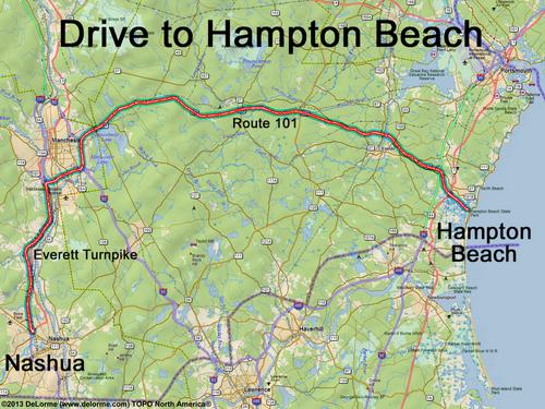 Hampton Beach drive route