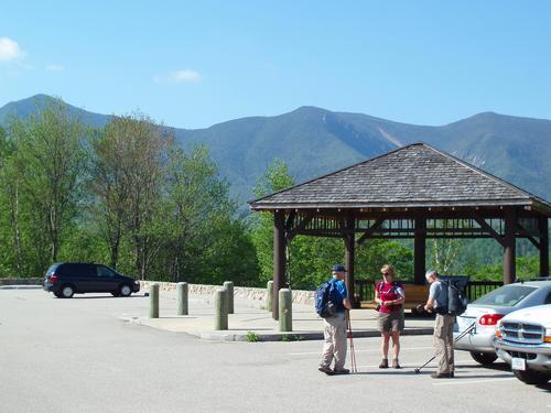 hikers at the Mount Hancock parking lot in New Hampshire