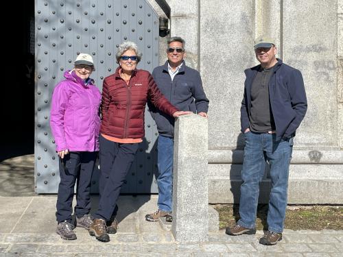 four visitors in February at Boston Harborwalk in Massachusetts