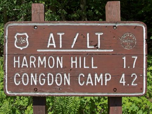 trail-start sign at Harmon Hill in southern Vermont