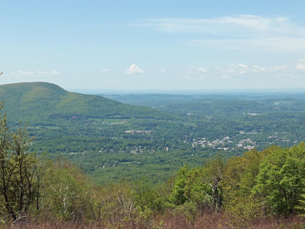 view of Mount Anthony and Bennington from Harmon Hill in southern Vermont