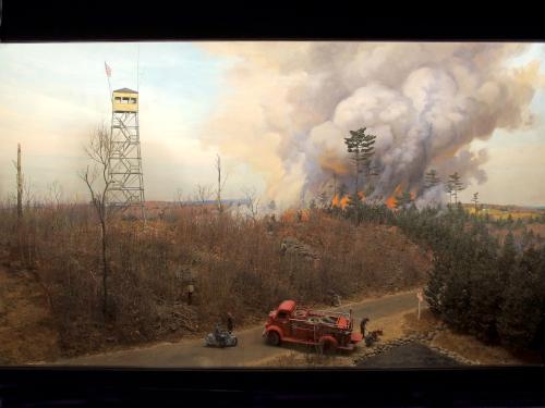 Forest Fire diorama in the Fisher Museum at Harvard Research Forest in north central Massachusetts