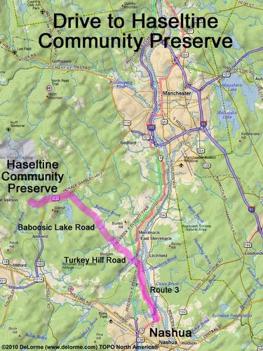 Haseltine Community Preserve drive route
