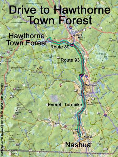 Hawthorne Town Forest drive route