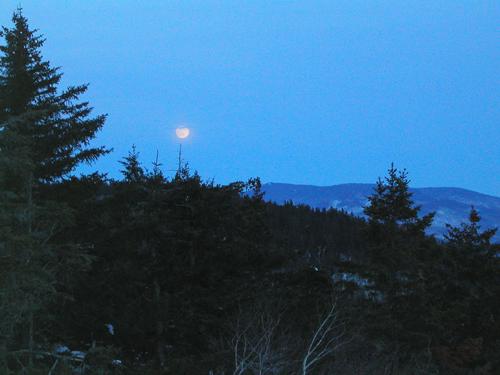moonrise on Mount Hayes in New Hampshire