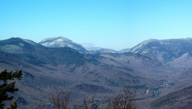 A view of Crawford Notch as seen from Bartlett Haystack in NH on November 2007