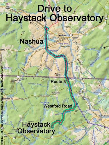 Haystack Observatory drive route