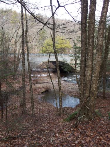 bridge in January at Heald Tract in New Hampshire