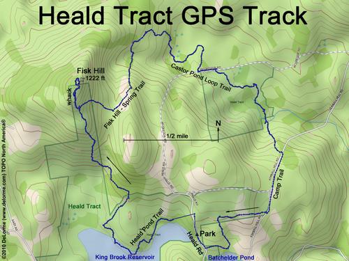 GPS track to Heald Tract in southern New Hampshire