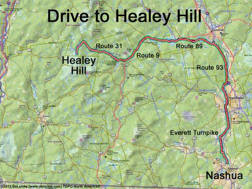 Healey Hill drive route