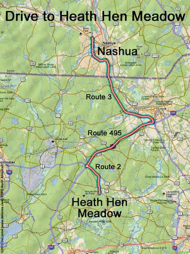 Heath Hen Meadow drive route