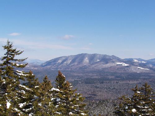 view of Bear Mountain in March from Hedgehog Mountain in New Hampshire