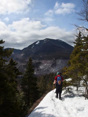 snowshoe hikers on the UNH Trail to Hedgehog Mountain in New Hampshire