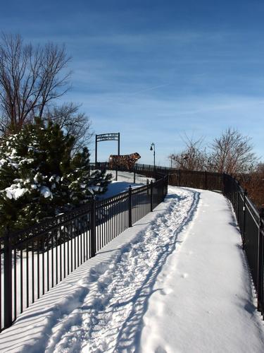 ramp up to the start of the Piscataquog Trail across the Merrimack River at Manchester in southern New Hampshire