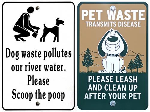 dog control signs within Heron Point Sanctuary at Newmarket in southeastern New Hampshire