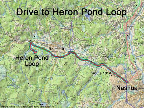 Heron Pond Loop drive route