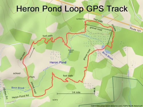 GPS track in May at Heron Pond Loop in  southern New Hampshire
