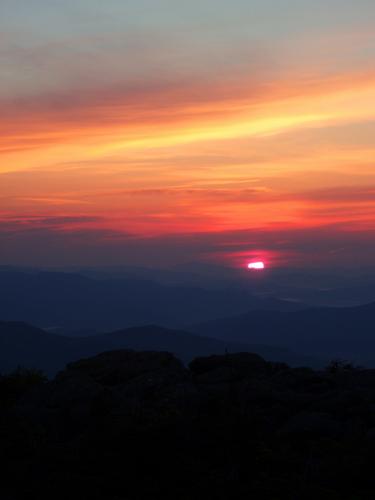 sunrise in June as seen from Mount Hight in New Hampshire