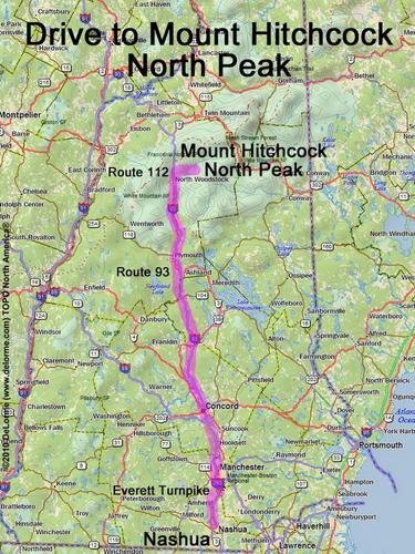Mount Hitchcock North Peak drive route