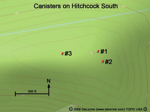 canister locations on Hitchcock South Mountain in New Hampshire