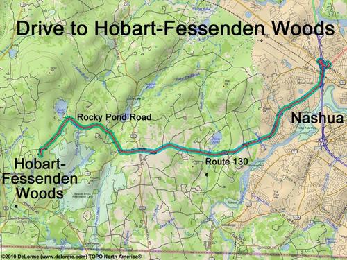 Hobart-Fessenden Woods drive route