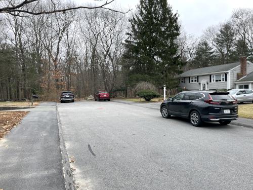 parking in December at Holbrook Town Forest near Holbrook in eastern Massachusetts