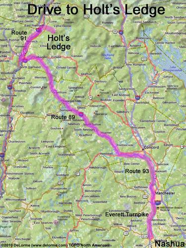 Holt's Ledge drive route
