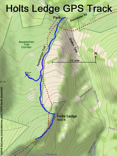 GPS track to Holt's Ledge in New Hampshire