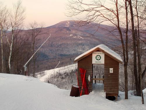 Dartmouth Skiway race start gate on Holt's Ledge in New Hampshire