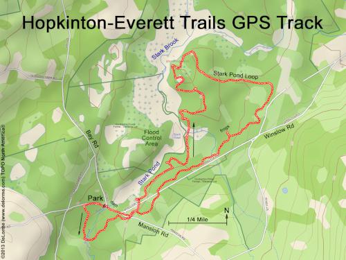 GPS track at Hopkinton-Everett Trails in New Hampshire