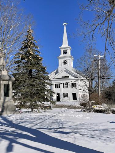 church in March at Hopkinton Village Greenway near Hopkinton in southern New Hampshire