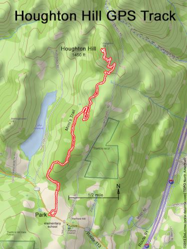 GPS track at Houghton Hill in southeast Vermont