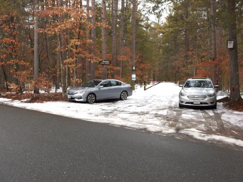 parking in February at Howard Park in northeast Massachusetts