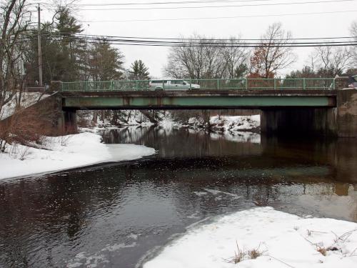 road bridge in February at Howard Park in northeast Massachusetts