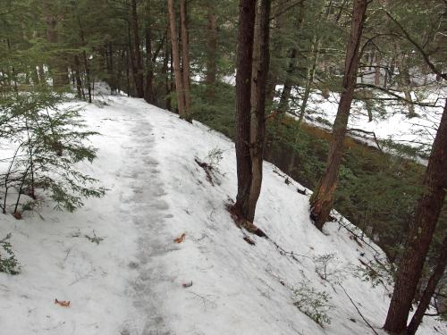 trail in February at Howard Park in northeast Massachusetts