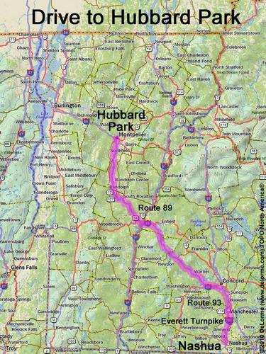 Hubbard Park drive route