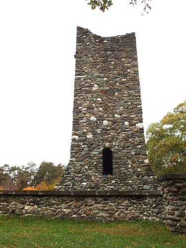 stone tower on top of Hubbard Park at Montpelier in Vermont