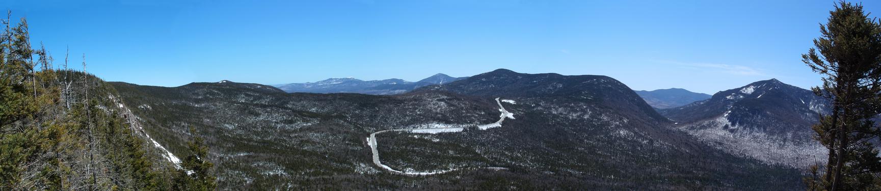 A view of the mountains to the south of the Kancamagus Highway from West Huntington in NH on April 2007