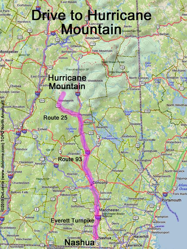 Hurricane Mountain drive route