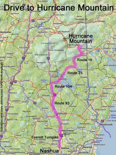 Hurricane Mountain drive route