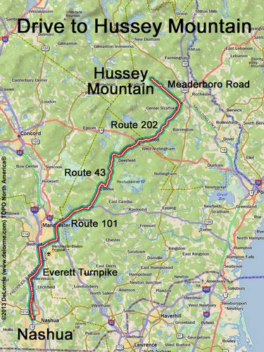 Hussey Mountain drive route