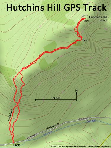 GPS track to Hutchins Hill in near Newfound Lake in western New Hampshire