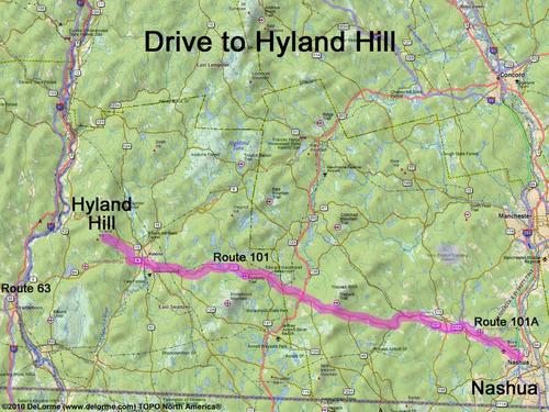 Hyland Hill drive route