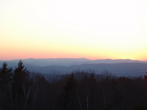 perhaps the elusive green flash at sunset as seen from Hyland Hill in New Hampshire